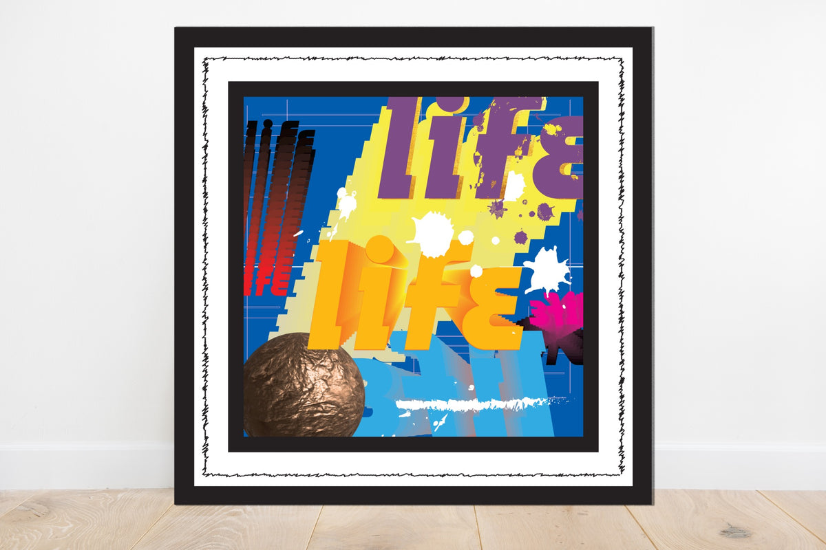 LIFE original framed artwork displayed in a room